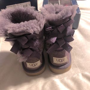 Ugg Purple Bailey Bow Kids Boots